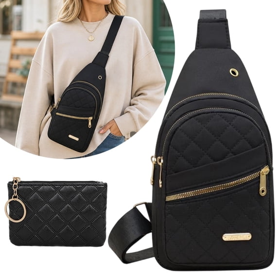 Small Sling Backpack Crossbody Bags for Women Men, Small Sling Bag Cross Body Bag Crossbody Purses with 1 Small Handbag