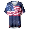 thumbnail image 4 of GaThRRgYP Summer Tops,Plus Size Tops for Women Short Sleeve Crewneck Shirts,Women V-neck Print Tees Short Sleeve T Shirt Blouse Loose Tops Navy#1 XXXL, 4 of 5