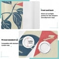 thumbnail image 4 of Leaves Red Blue Blackout Curtain Panels Drapes Privacy Assured with Light Filtering Curtains for Living room Bedroom Bathroom Window, 4 of 6