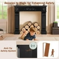 thumbnail image 3 of HOMEDIARY Modern Fireplace Mantel Surround, Decorative Wooden Freestanding Mantel for Electric Fireplace, Waterproof & Anti-Tipping, Premium MDF Mantel with Leg for Living Room, Black, 3 of 7