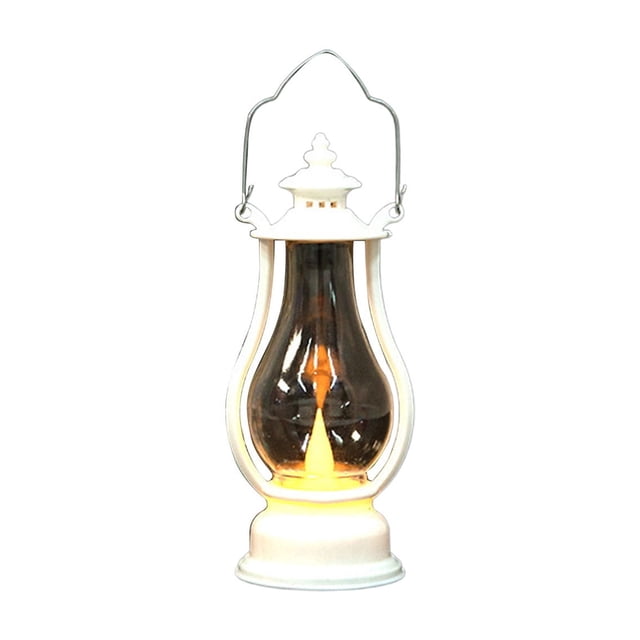 White Led Electronic Candle Lamp Lantern Windproof Flameless Battery Operated Night Light For Holiday Decor Home Tabletop Accent