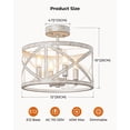 thumbnail image 4 of 12" Semi Flush Mount Ceiling Light Fixture, 4-Light Farmhouse Modern Ceiling Light, Kitchen Lights, Hallway Light Fixtures, Ceiling Lamp for Entryway Dining Room Bedroom Laundry Lighting, White, 4 of 9