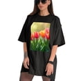 thumbnail image 3 of Plus Size Shirt for Women Black Tops for Women Short Sleeves Shirt for Women Tulip T Shirt Crewneck Shirt for Women XS, 3 of 5