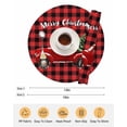 thumbnail image 6 of 15 Inch Round Placemats Set of 6, Red Truck Christmas Non Slip Heat Insulation PP Table Mats, Xmas Tree Snowflake Plaid Washable Place Mats for Kitchen Dining Party Table Decor, 6 of 7