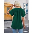 thumbnail image 4 of Fancyglim Womens Tunic Tops Short Sleeve Trendy Summer Blouse Green XXL, 4 of 6