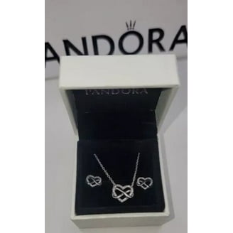 PANDORA Sparkling Infinity Heart Necklace, Adjustable 50cm, Heart