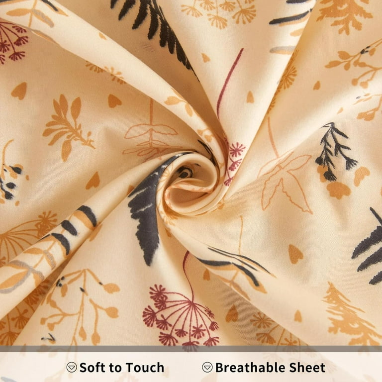 Viviland Floral Full Sheets, Soft Breathable Microfiber Printed