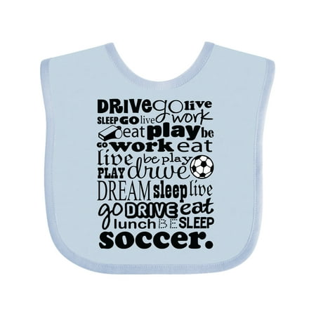 

Inktastic Eat Sleep Play Soccer Player Gift Baby Boy or Baby Girl Bib