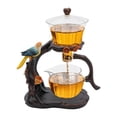thumbnail image 5 of Kungfu Glass Tea Set, Semi-Automatic Teapot with Infuser for Home Office Tea Alone and Table Decor, Chinese Heat-Resistant Lazy Teapot Set (Clear), 5 of 7