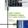 thumbnail image 6 of Cellet USB-C to USB-C Cable Compatible with LG Reflect, Heavy Duty Braided USB Type-C to Type-C Cable (6 feet/1.8 meters) and Atom Wipe, 6 of 9
