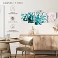 thumbnail image 5 of Elephant Stock Turquoise Dynamic Abstract Wall Art - Horizontal Multi Panel Canvas - Living Room Wall Decor - Abstract Multi Panel - Teal And Turquoise Decor - 55" x 24", 5 of 8