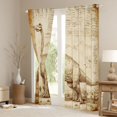 thumbnail image 3 of Homewish Retro Dino Blackout Curtains Set of 2 (52x84 Each),Jungle Animal Curtain,Brown, 3 of 6