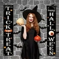 thumbnail image 6 of Halloween Trick or Treat Porch Sign Set of 2, Happy Halloween Hanging Banners with Spider Web, Pumpkin, Bat & Candy Design, Indoor Outdoor Front Door Welcome Decorations for Home, Party, Fall Décor, 6 of 6
