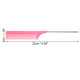 thumbnail image 2 of Unique Bargains 4 Pcs Tail Comb for Home Use Styling Comb Steel Handle Hair Combs Pink, 2 of 6