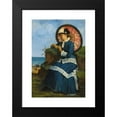 thumbnail image 2 of Albert-Auguste Fourié 14x18 Black Modern Framed Museum Art Print Titled - An&nbsp;Elegant Lady by the Shore with a Pink Parasol (1879), 2 of 5