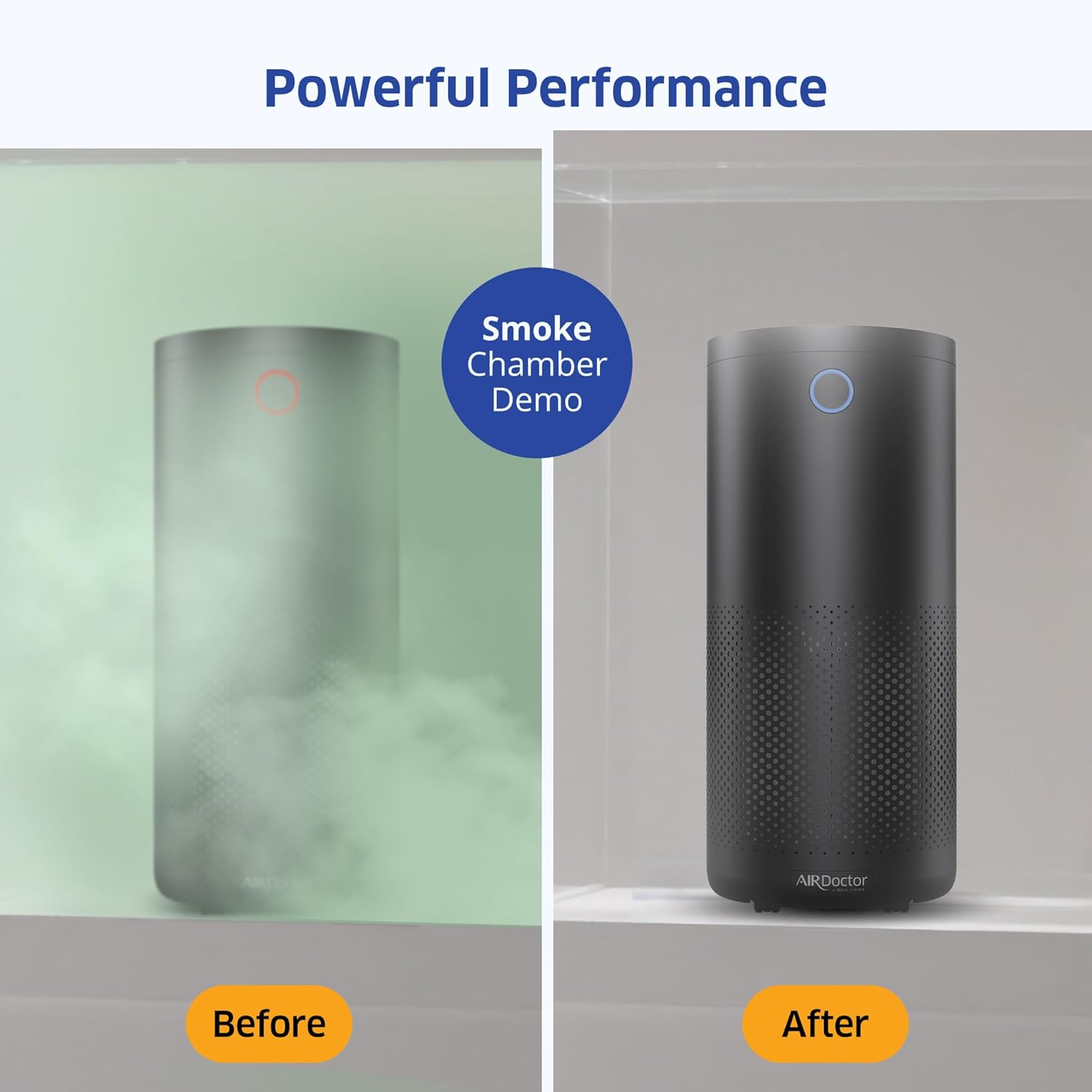 AirDoctor 4000 UltraHEPA Air Purifier for Large Rooms, 14x14x28 in., MERV 16, Black