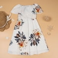 thumbnail image 2 of Fesfesfes Parent-child Spring Beach Dress Flowers Leaf Print Long Dress Mother-daughter Mommy And Me Matching Dresses, 2 of 9