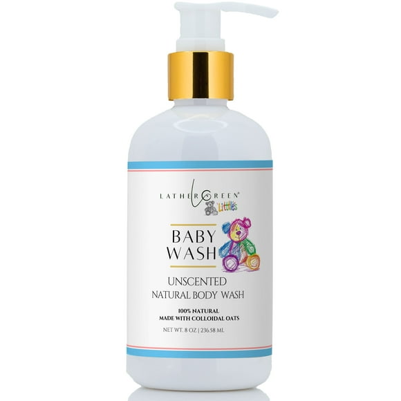 Unscented Baby Natural Body Wash, Safe and Gentle for All Skin Types with Colloidal Oats by LatherGreen