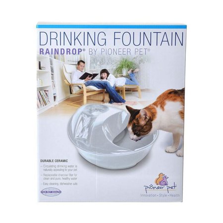 UPC: 0898142002446 | Pioneer Pet Raindrop Fountain-Ceramic-White-60 oz
