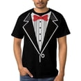 thumbnail image 4 of LAOLIUSN Men's Tuxedo Graphic T Shirt Funny Formal Costume Tee, Black Suit Print Party Shirt, Lightweight Short Sleeve Top,L, 4 of 7