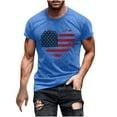 thumbnail image 2 of Tops para hombre, blusas y camisas de cuello redondo y manga corta para hombre, camiseta de cuello redondo y manga corta con estampado de la bandera del Día de la Independencia de Estados Unidos para, 2 of 5