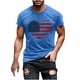 thumbnail image 1 of Mens Casual Manga Corta Botón Abajo Camisetas Estados Unidos Bandera Impresión Cuello Redondo Suéter Camiseta, Poliéster Casual Uso Diario para Hombres, 1 of 5