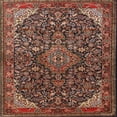 thumbnail image 1 of Ahgly Company Machine Washable Indoor Square Traditional Orange Salmon Pink Area Rugs, 5' Square, 1 of 7