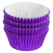 Metallic Foil Cupcake Liners for Baking Cupcake, 100Pcs Cupcake Muffins Liners Cupcake Holders, Purple