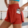 thumbnail image 2 of Mnuaqn Women's Athletic Shorts High Waisted Running Short Pocket 2.5" Sporty Shorts Gym Workout Shorts (Red, L), 2 of 9