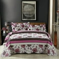 thumbnail image 2 of DaDa Bedding Bohemian Purple Blooms Floral Garden Pink Brown Bedspread Set (KBJ1629), 2 of 11