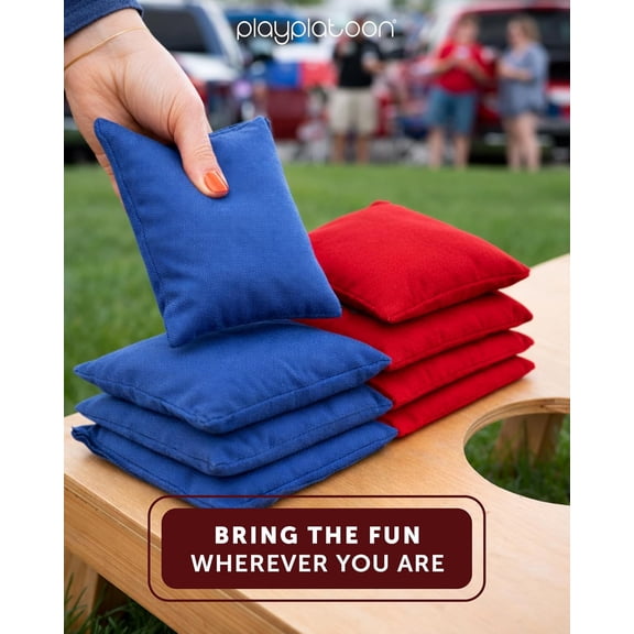 Cornhole Bags Weather Resistant- Set of 8 Regulation Bean Bags for Tossing