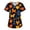 Multicolor(Dog Animal Print), variant on Scrub Tops Women Funny Butterfly Prints Nurse Uniforms Fashion V Neck Side Slits Scrub Tops Holiday Short Sleeve Tees Blouse with Pockets Saffron S