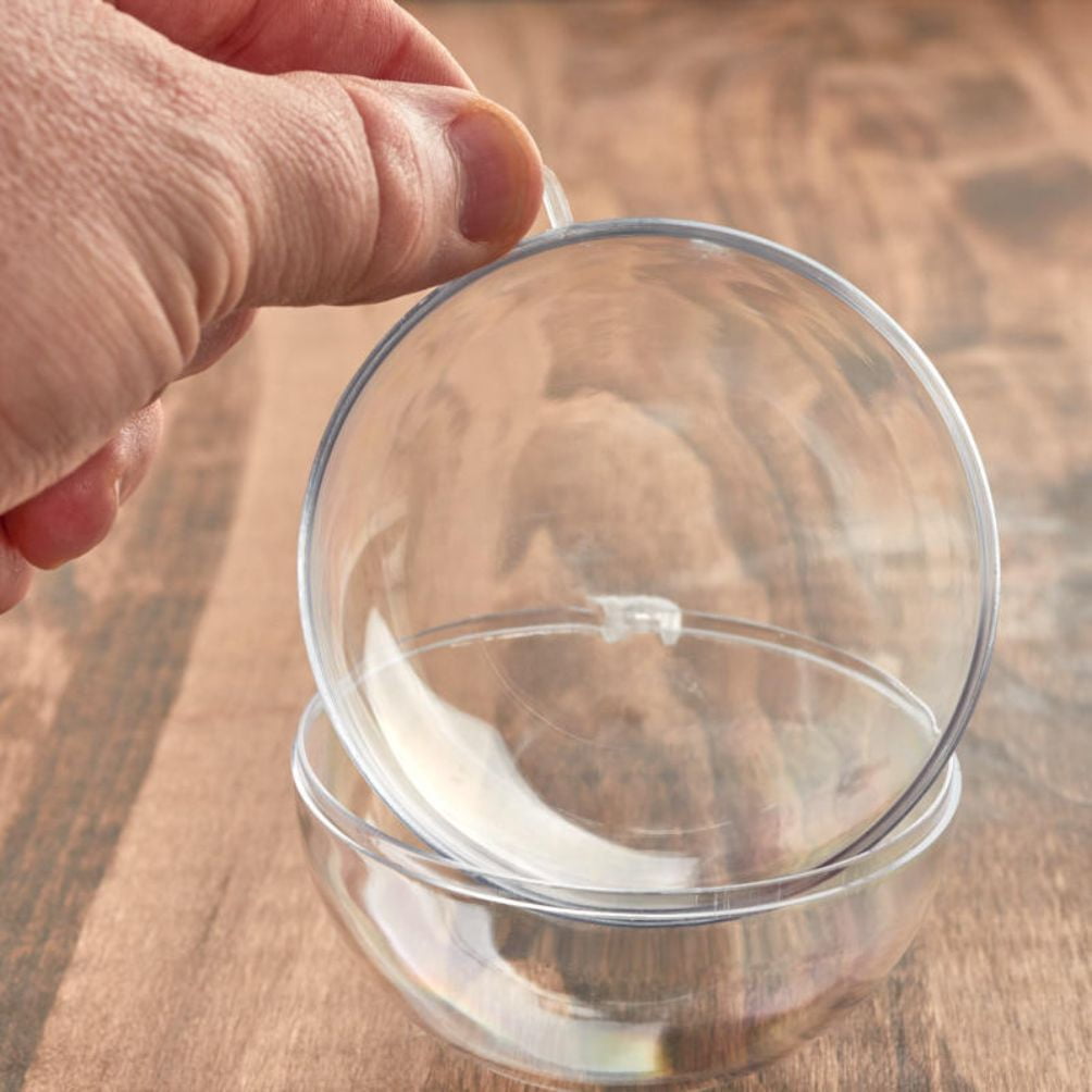12pc Acrylic Fillable Clear Ball Ornaments 80mm - for Christmas and Crafts - Factory Direct Craft