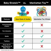 Baby Einstein Ocean Explorers Opus’s Shake & Soothe Teether Toy & Rattle, Multicolor, Ages Infants 0 + Months