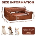 thumbnail image 3 of 39.4"W Leather Dog Bed, Mid-Century Modern Pet Bed for Large and Medium Dogs up to 70lbs, Orthopedic Elevated Dog Sofa, Pet Couch with Removable & Washable Cover for Living Room Bedroom, 3 of 10