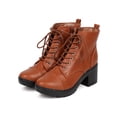 thumbnail image 5 of New Women Breckelles Avery-12 Leatherette Cap Toe Block Heel Lace Up Combat Boot, 5 of 6