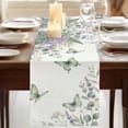 thumbnail image 3 of Table Runners 48 Inches Long Dress Scarves, Spring Lavender Farmhouse Kitchen/Dining Table Runner, Short Coffee Tablerunners, Garden Botanical Leaves Butterflies 13x48 Inch, 3 of 9