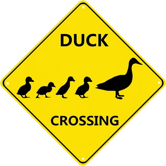 Duck Crossing Signs - Duck Crossing Sign Reflective Metal 12"x12" Duck Pond Sign Farm Organic Country Petka Signs and Graphics Suitable for Indoor and Outdoor Ducks Sign Backyard Garage Cave Office