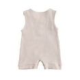 thumbnail image 3 of xiaxaixu Infant's Romper, Newborn's Sleeveless Shoulder Button Ribbed Jumpsuit, 3 of 6