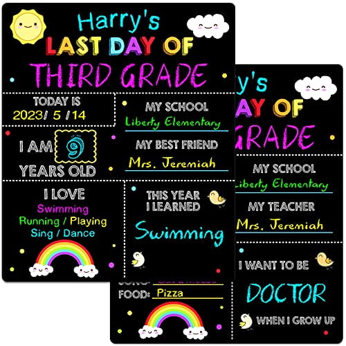 Back to School Board Sign 1st Day School Classroom Decor First Day and Last Day of School Chalkboard My First Day of School Sign Reusable for Kids School Supplies School Photo Prop 12 x 12