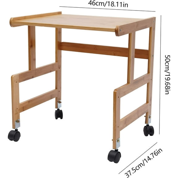 1 Tier Printer Stand Holder Wood Rolling Storage Shelf Cart with Wheels