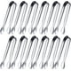 thumbnail image 1 of 12 Piezas Pinzas para Azúcar Pinzas para Hielo Mini Pinzas para Servir de Acero Inoxidable (Plata, 4,3 Pulgadas)-mxbc, 1 of 3