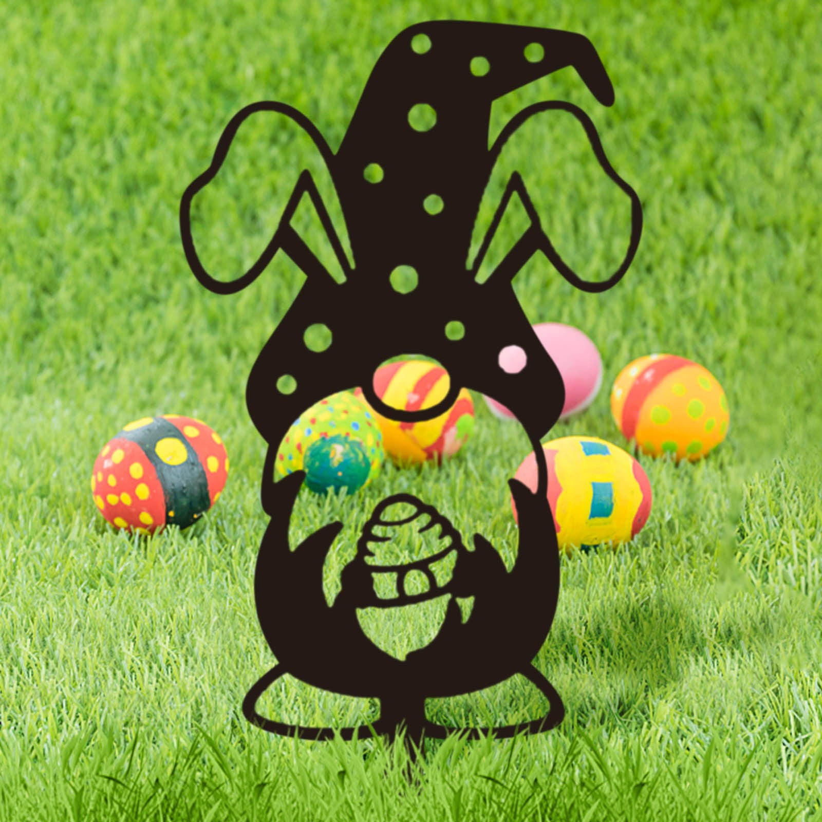 Panneaux Bienvenue Pâques Extérieur – Lapin & Œuf Géant – Décoration Pelouse Jardin Avec Piquets – Idéal Chasse Aux Œufs & Fête De Pâques