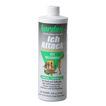 Kordon Ich Attack Natural Herbal Ich Treatment for Fresh and Saltwater Fish, 16 fl.