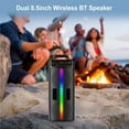thumbnail image 6 of golytefs Bluetooth-compatible Speaker Wireless Portable Speaker with Remote Control & Microphone Double Subwoofer Stereo Sound System Speaker Fm Radio Colorful Lights for Outdoor Home Party Travel, 6 of 9