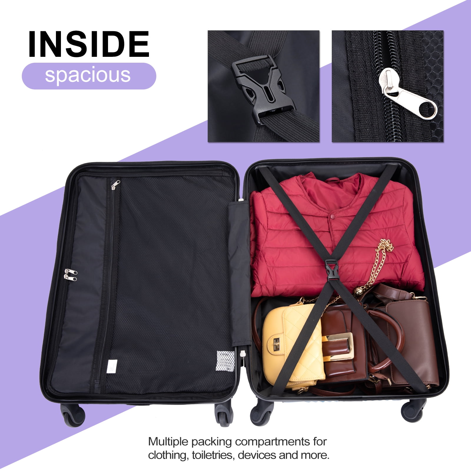 早割クーポン！ Tripcomp Spinner with Set Set,Suitcase Piece 3 Luggage 人文+社会