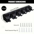 thumbnail image 4 of VANNYVANYA 2 Pack Wall Mount Mop Broom Holder, Heavy Duty Storage Organizer with 5 Slots 6 Hooks for Kitchen Garage Garden Laundry, 4 of 7