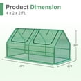 thumbnail image 4 of Aoodor 4 ft. x 2 ft. x 2 ft. Mini Greenhouse with 2 Zipper Doors, Water Resistant UV Protected for Flowers, vegetables and herbs - Green, 4 of 8