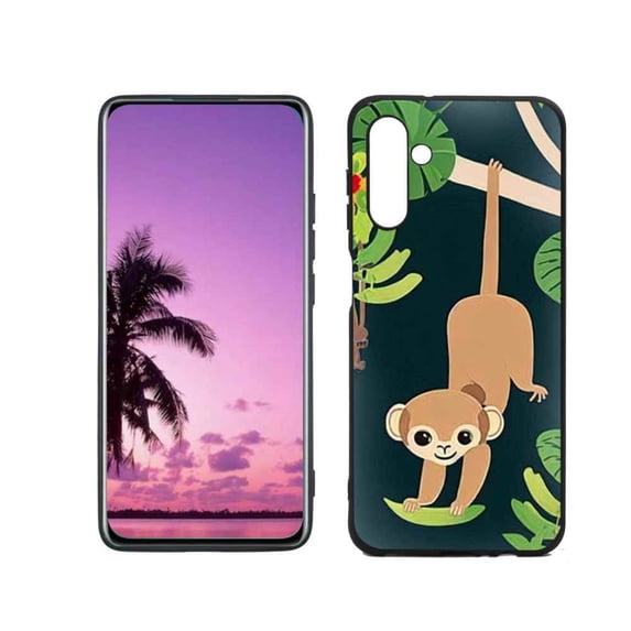 Compatible with Samsung Galaxy A13 5G Phone Case, Jungle-Theme-Monkey-Tiger-7 Case Silicone Protective for Teen Girl Boy Case for Samsung Galaxy A13 5G