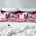 thumbnail image 4 of Hunting Dog Bedding Set Queen Size,Wolf Dog Bed Sheets 4Pcs Teens Men Room Decor,3D Pet Animals Fitted Sheet Dreamy Sweet Pink Cloud Top Flat Sheet,2 Pillowcases, 4 of 6